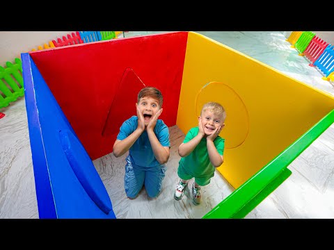 Shapes and Colors - Oliver and Roma GIANT Sorter Cube Challenge