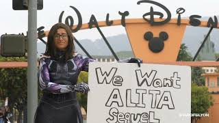 The Alita Army flew an #AlitaSequel banner over Disney Headquarters