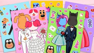 [ToyASMR] Sheriff Labrador & Dobie NEW MARRIAGE Sticker Book  #paperdiy #asmr #sherifflabrador