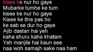 Ajeeb Dastan Hai Yeh Hindi Karaoke With Lyrics