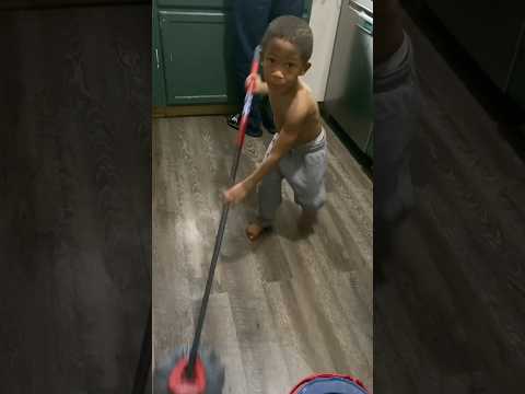 4yo Toddler Bodhi Loves Mopping. Who Knew!?