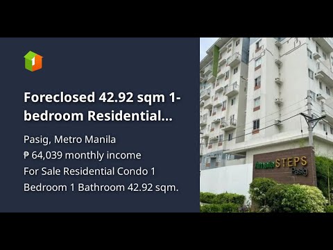 Foreclosed 42.92 sqm 1-bedroom Residential Condo For Sale in Pasig