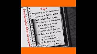 Shorthand English#Improving Your Shorthand#tips#govtjobwithsteno