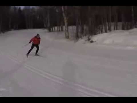 V2 skate skiing technique