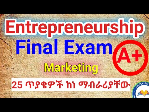 Entrepreneurship Freshman course Final exam