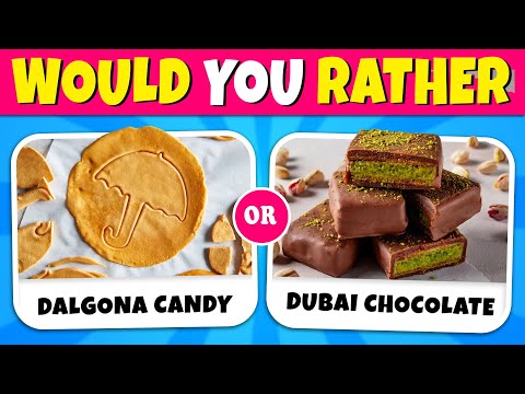 Would You Rather..? Popular 2025 Candy & Sweets Edition 🍬 🍫 Quiz Rainbow