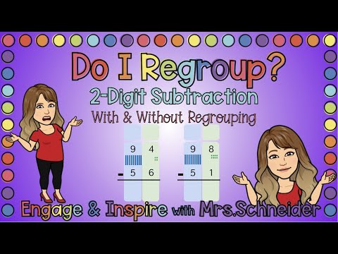 Do I Regroup?  2 Digit Subtraction With & Without Regrouping