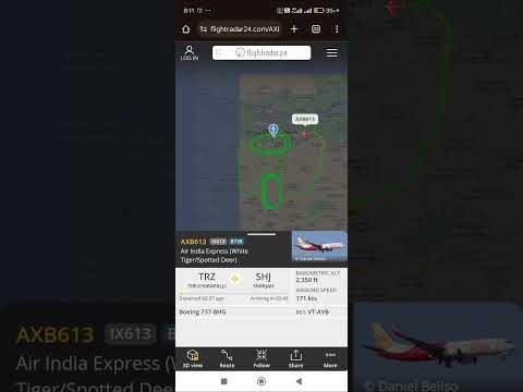 Trichy to Sharjah Air India express flight Landing Gear Problem 17 times Round up #radar map view