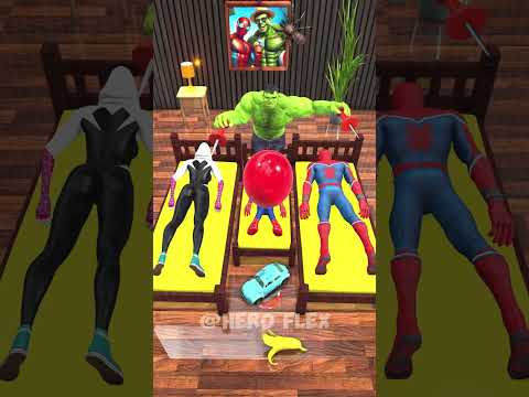 Hulk Vs  Heros Who Will Win #spiderman #funnyanimation #blenderanimation