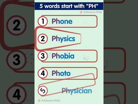 Five words start with SH, PH, and FI