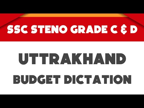 # 4 | 105 wpm |  Uttrakhand Budget Dictation | Ssc Steno Grade C & D | 1000 words