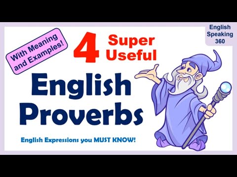 4 Super Useful English Proverbs with meaning and examples in conversations. Fun English Proverb Quiz