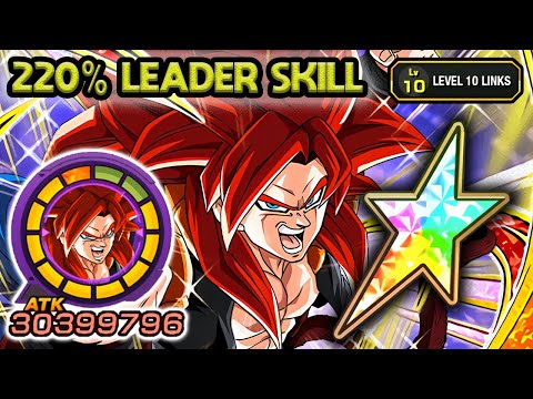 220% LEADER SKILL! 100% INT SSJ4 GOGETA LEVEL 10 LINKS! Dragon Ball Z Dokkan Battle