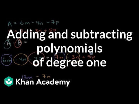 Adding and subtracting polynomials of degree one | Algebra 1 (TX TEKS) | Khan Academy