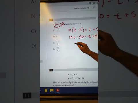 SAT Math Equation Solved by Cross Multiplying #math #maths