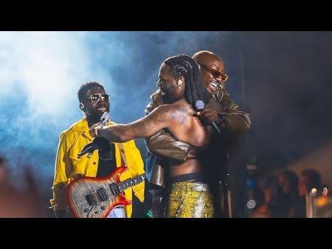 The heartwarming moment when Burna Boy brought out Sauti Sol on stage to perform during his concert