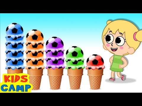 🌈 Colors For Kids | Soccer Balls Ice Cream | Toddler Learning Video