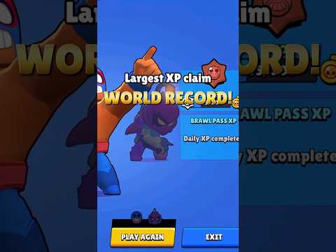 Most XP claimed at once. (ex)WORLD RECORD! #brawlstars #gaming