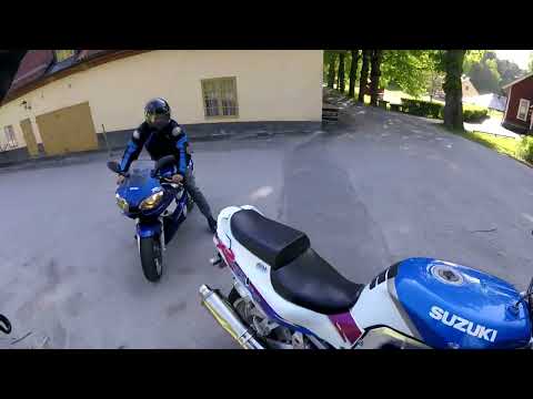 Suzuki GSXR 750 -93 POV driving, wheelies & acceleration brutal sound! Beautiful summer of 2016