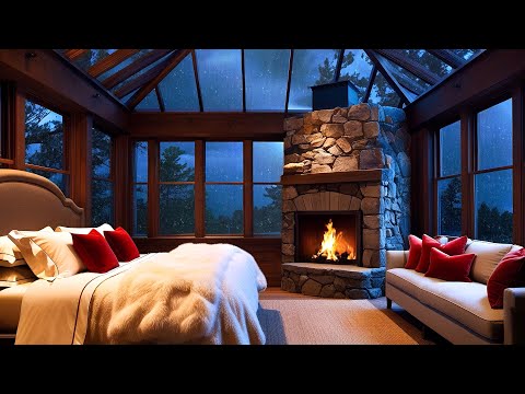 Rain sounds in Cosy Cabin for Sleeping - Natural rain sounds for Relaxing, Sleeping, Studying, ASMR