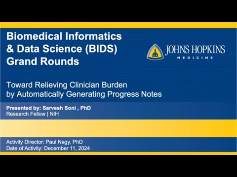 Informatics Grand Rounds with Dr. Sarvesh Soni