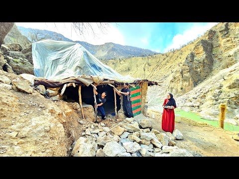 Hard Work Continues: Building a Hut in the Mountains with Fireplace 🔥