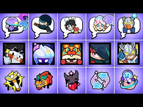 All Animated Skins Pins, Icons & Sprays In Brawl Stars China