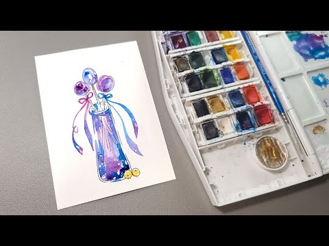 Fragrant air freshener or sweet candies!?  cute character, watercolor illustration