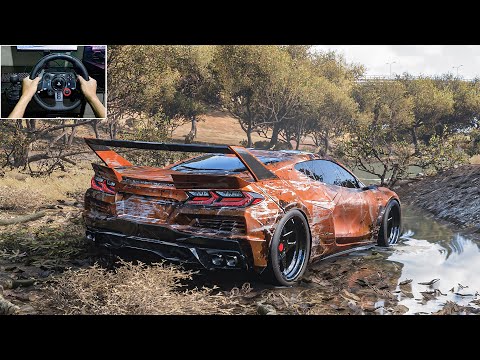 Rebuilding Chevrolet Corvette E-RAY Forza Horizon 5 Logitech G29 Stering Wheel Gameplay