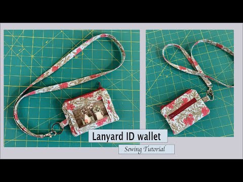 lanyard id wallet - with 2 zipped pockets- sewing tutorial