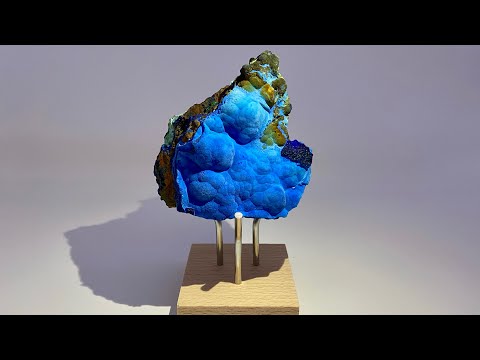 Fine Mineral Specimen: Chrysocolla with Azurite, Goethite and Malachite from China