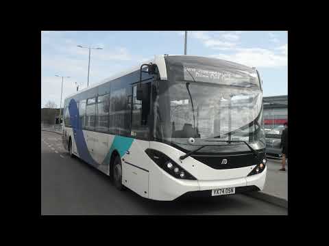 Brand NEW Enviro 200MMC Gatwick VINCI Airports YX74OSN on Long Stay Leaves at Gatwick North Terminal