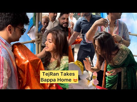 TejRan comes to take Ganpati Bappa home #tejaswiprakash #karankundra