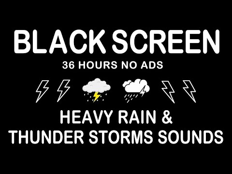 Beat Insomnia in Just 3 Minutes! Heavy Rain & Thunder Sounds ｜ Sleep Easy with Black Screen