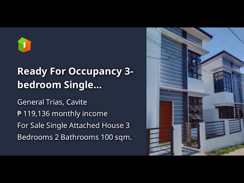 Ready For Occupancy 3-bedroom Single Attached House For Sale in holiday Homes General Trias Cavite