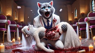 Epic Fire at Cat Couple's Wedding! 🐱🔥 #CuteCats #AIImages #CuteCats #AI #CatLovers #AIImages