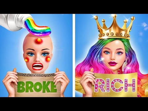 RICH VS BROKE DOLL CRAFTS || Cool Doll Makeover Hacks With Gadgets By ChiLaLa & La La Life 💖