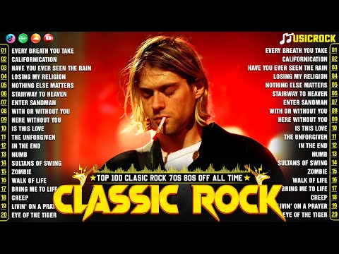 Nirvana, Guns N Roses, Aerosmith, ACDC, Queen, Bon Jovi, Scorpions🔥Best Classic Rock Of 70s 80s 90