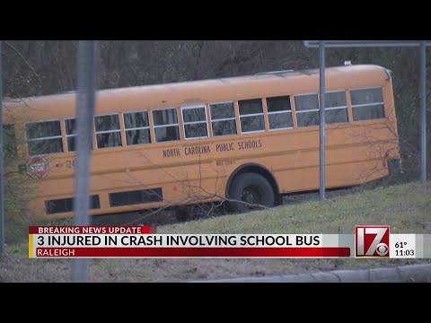 3 people hurt in Wake County crash involving school bus