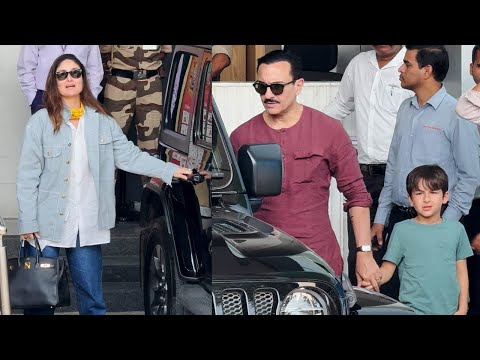 Saif Ali Khan With Kareena Kapoor Khan And Taimur Ali Khan Spotted At Kalina Airport In Mumbai