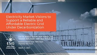 Webinar: Electricity Market Visions to Support a Reliable and Affordable Electric Grid...