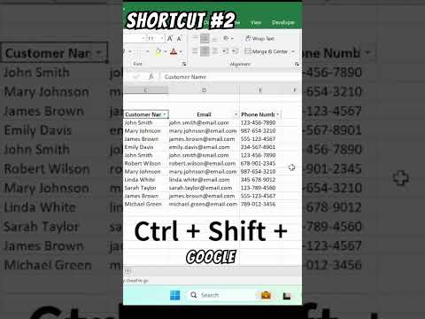 Excel Short Cut Keys