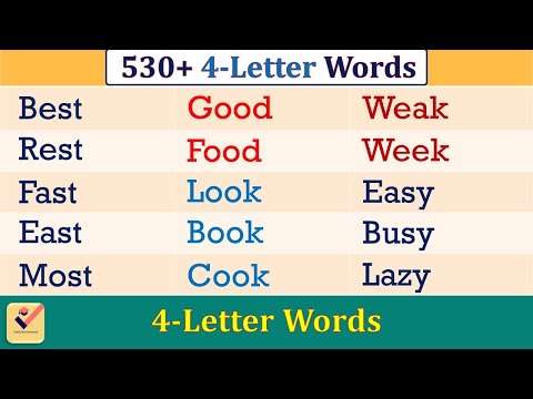 4-Letter Words in English : 530+ important 4-Letter words in English | Vocabulary words | Mohan Saha