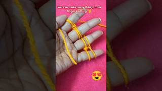 finger knitting 🧶#Crochetcraft#diy#handmade#crochet#woolencraft#craft#kanhaji#youtubeshorts#shorts