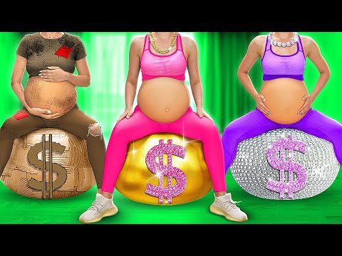 Rich 💸Vs Giga Rich 💰Vs Poor ⭐Pregnant Situations and Hacks By ChiLaLa & La La Life💖