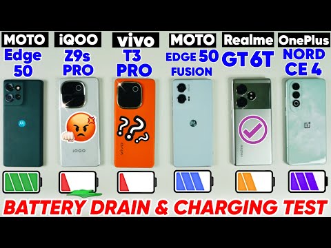 vivo T3 Pro vs iQOO Z9s Pro vs Edge 50 vs Edge 50 Fusion vs realme GT 6T vs Nord CE 4 BATTERY DRAIN