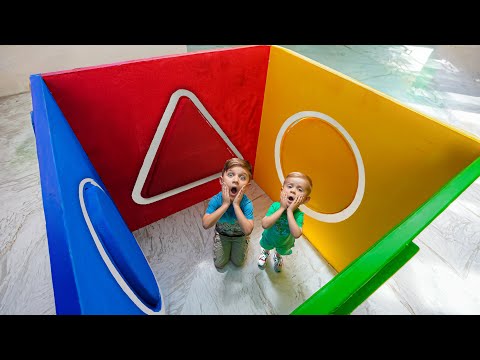 Oliver and Roma GIANT Sorter Cube Challenge - Shapes and Colors for Kids