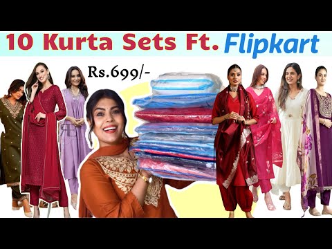 10 Beautiful Kurta Sets With Dupatta from FLIPKART 🛍️🎀 : Embroidery and Printed Kurta Sets ✨