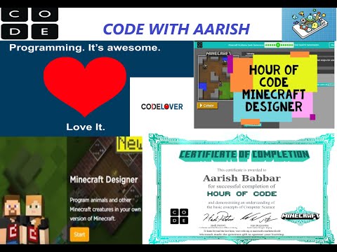 Code.org|Hour of Code| Minecraft designer coding | Aarish Babbar| Computer Science Education Week