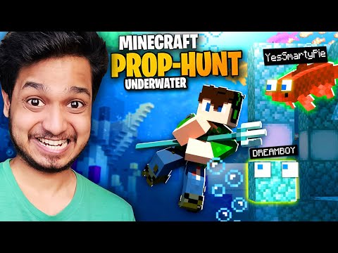 Funniest Prop Hunt in Under Water Minecraft World!! ft.@YesSmartyPie @DREAMBOYYT Himland Hide & Seek